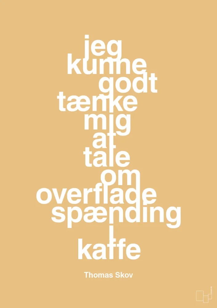 plakat: jeg kunne godt tænke mig at tale om overfladespænding i kaffe - charismatic 60
