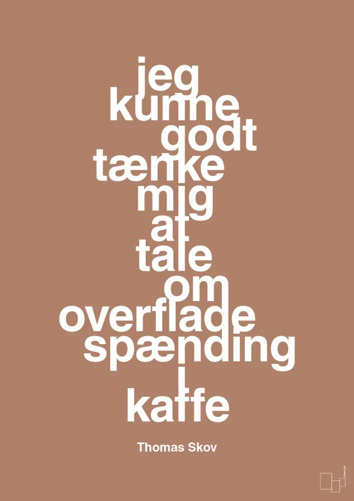 plakat: jeg kunne godt tænke mig at tale om overfladespænding i kaffe - cider spice 60