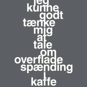 plakat: jeg kunne godt tænke mig at tale om overfladespænding i kaffe - graphic charcoal 60