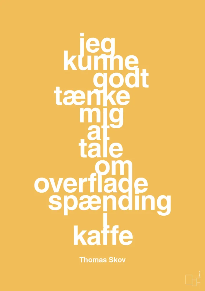 plakat: jeg kunne godt tænke mig at tale om overfladespænding i kaffe - honeycomb 60