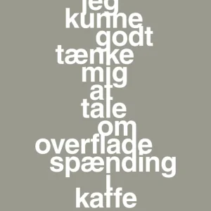 plakat: jeg kunne godt tænke mig at tale om overfladespænding i kaffe - battleship charcoal 60