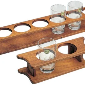 Roca, Glasholder teak, 28x9x9 cm, 2 glas, Ø 70 mm