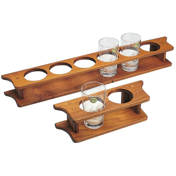 Roca, Glasholder teak, 28x9x9 cm, 2 glas, Ø 70 mm