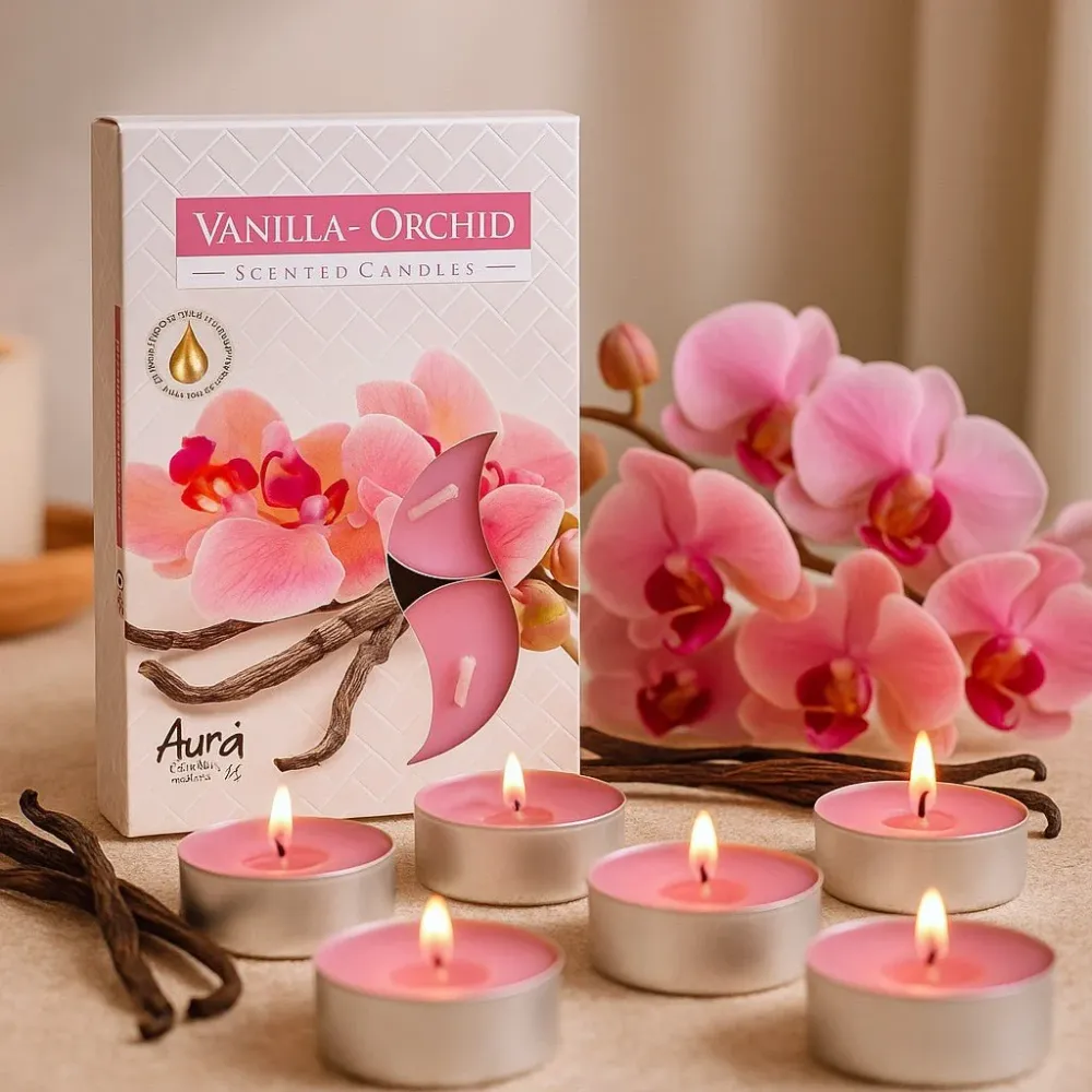 Duftlys Tealight Vanilje og Orchidée