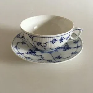 Royal Copenhagen Musselmalet Riflet Tekop og Underkop No 315