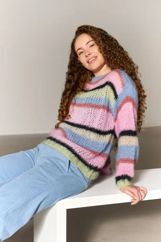 Black Colour - Bcfrey Banded Jumper 1239 - Soft Candy