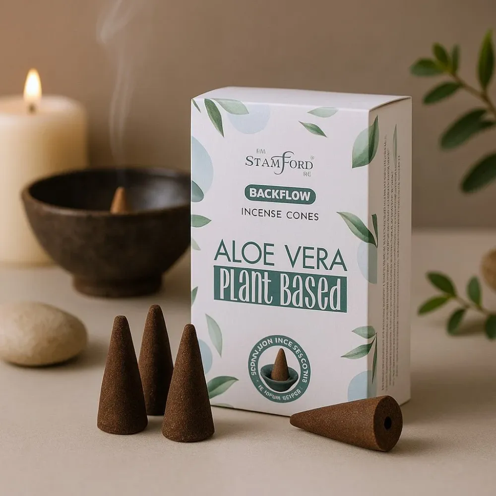Tilbageflow Røgelseskegler Aloe Vera 12 Pakke