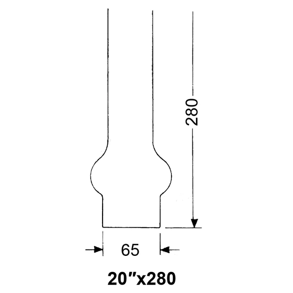 DHR, Lampeglas 20''' x 280 mm, Ø 65,0 mm