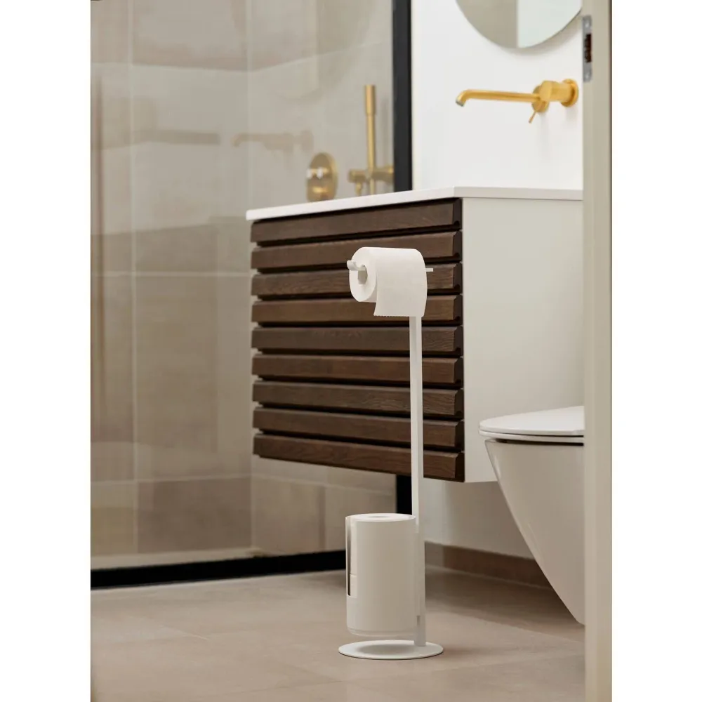Toiletrulleholder - Hvid - Fritstående