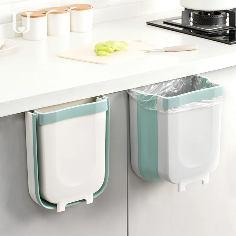 Space-saving Cabinet Door Trash Bin Carbon Filter Beige