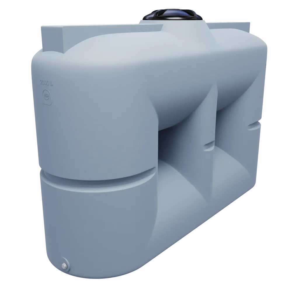 2000 liter rumopdelt transporttank, drikkevandstank Blaa