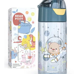 BEARFOOT Letvægts Drikkedunk Med Hank og Simpel Åbning - 450 ml - Astronaut Bjørn