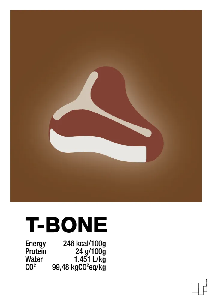 Collapsible plakat: t-bone nutrition og miljø - rich brown 60