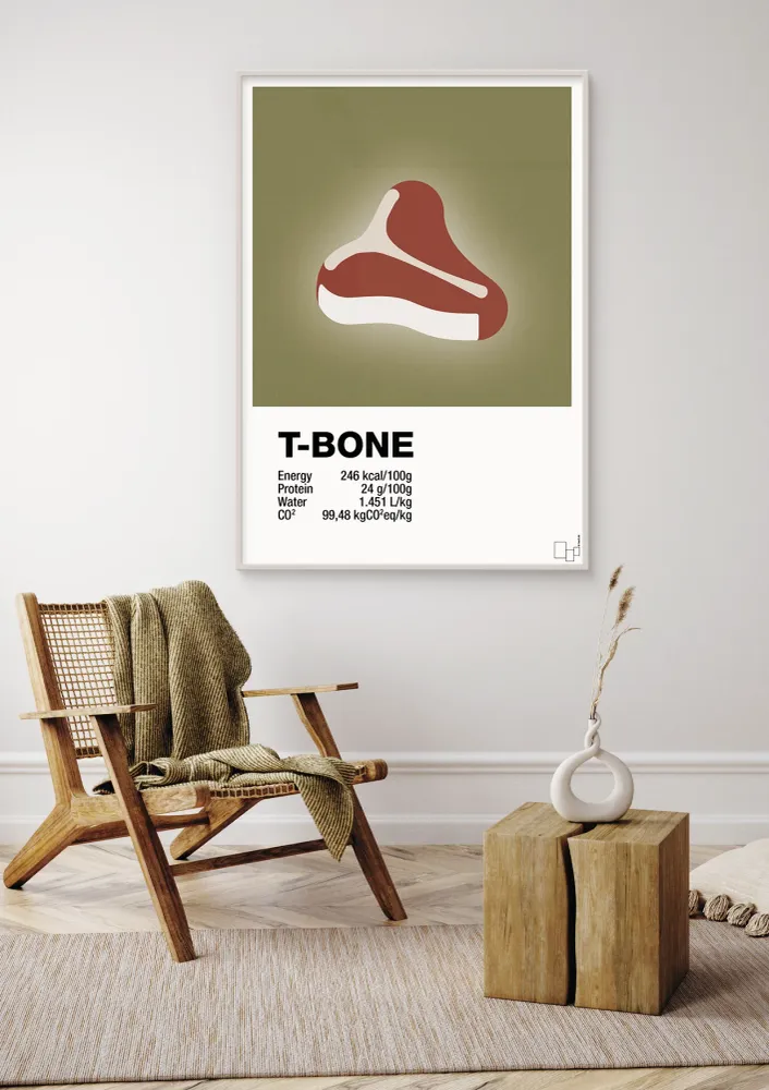Collapsible plakat: t-bone nutrition og miljø - rich brown 60