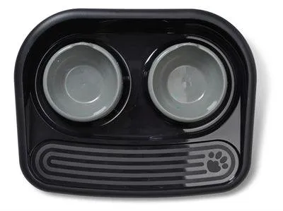 Double-Wall Savic Butler Voerstation Happy Planet Zwart