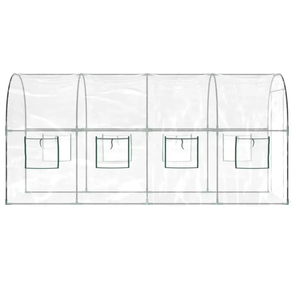 Drivhus 160X400X190 Cm Pvc Og Pulverlakeret Alloy Transparent