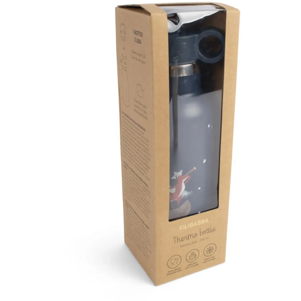FILIBABBA Dreamy Adventurers Stainless Steel Drikkeflaske Carry Loop & Straw