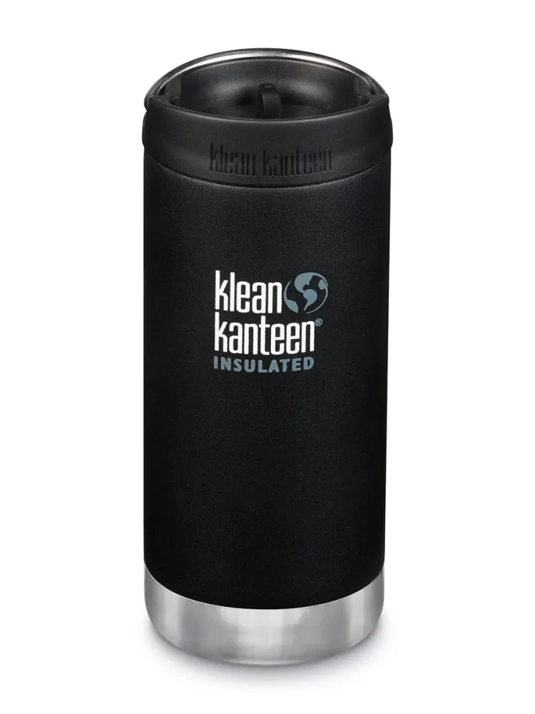 Klean Kanteen TKWide termokrus i rustfri chromed med lækkefrit drikkelåg, Black, 355 ml
