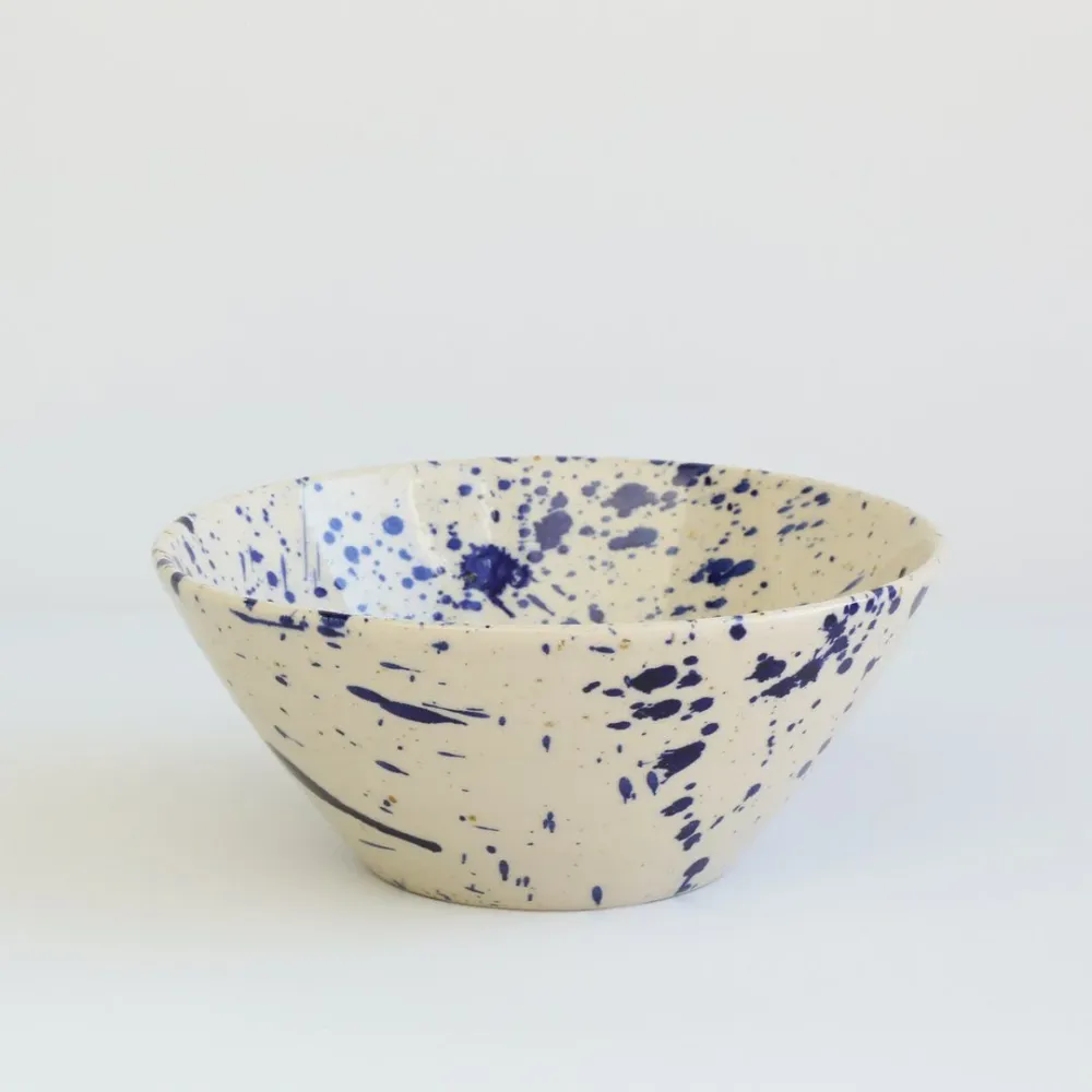 Ø-skål, lille, fra Bornholms Keramikfabrik, Cobalt Splash