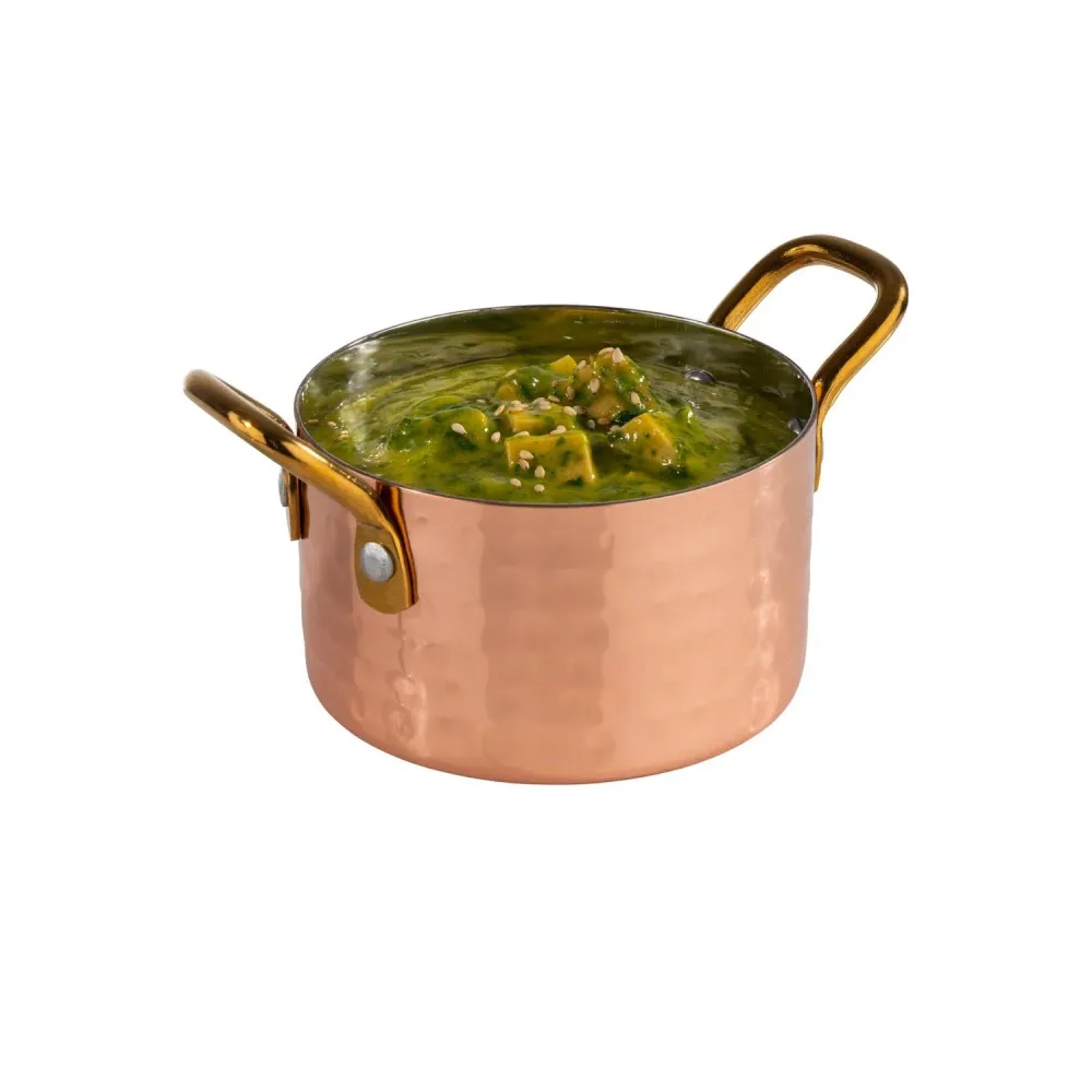 (6 stk.) Serveringsfade - MUMBAI - rustfrit stål - 0,3 Liter - Ø 90 mm - varmtonet