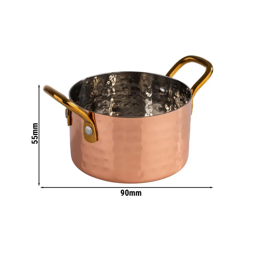 (6 stk.) Serveringsfade - MUMBAI - rustfrit stål - 0,3 Liter - Ø 90 mm - varmtonet