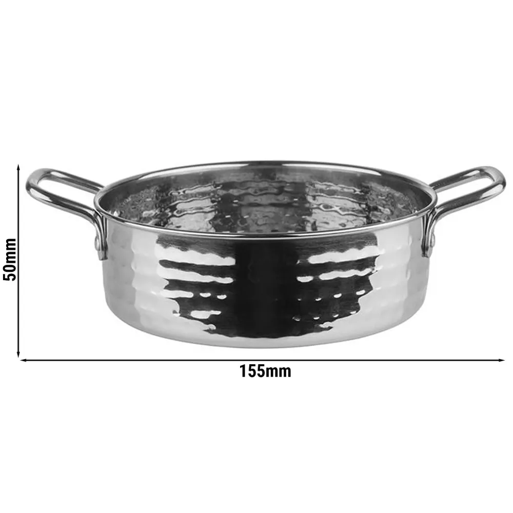 (6 stk.) Serveringsskål - MUMBAI - Rustfrit metal - 0,75 Liter - Ø 155mm - Sølv