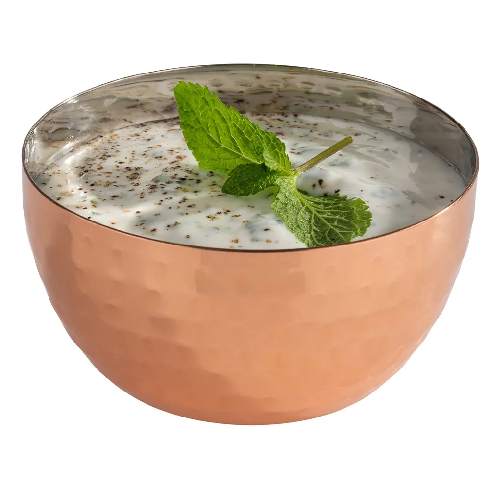 (6 stk.) Skål - MUMBAI - rustfrit chromed - 0,2 Liter - Ø 90mm - kobber