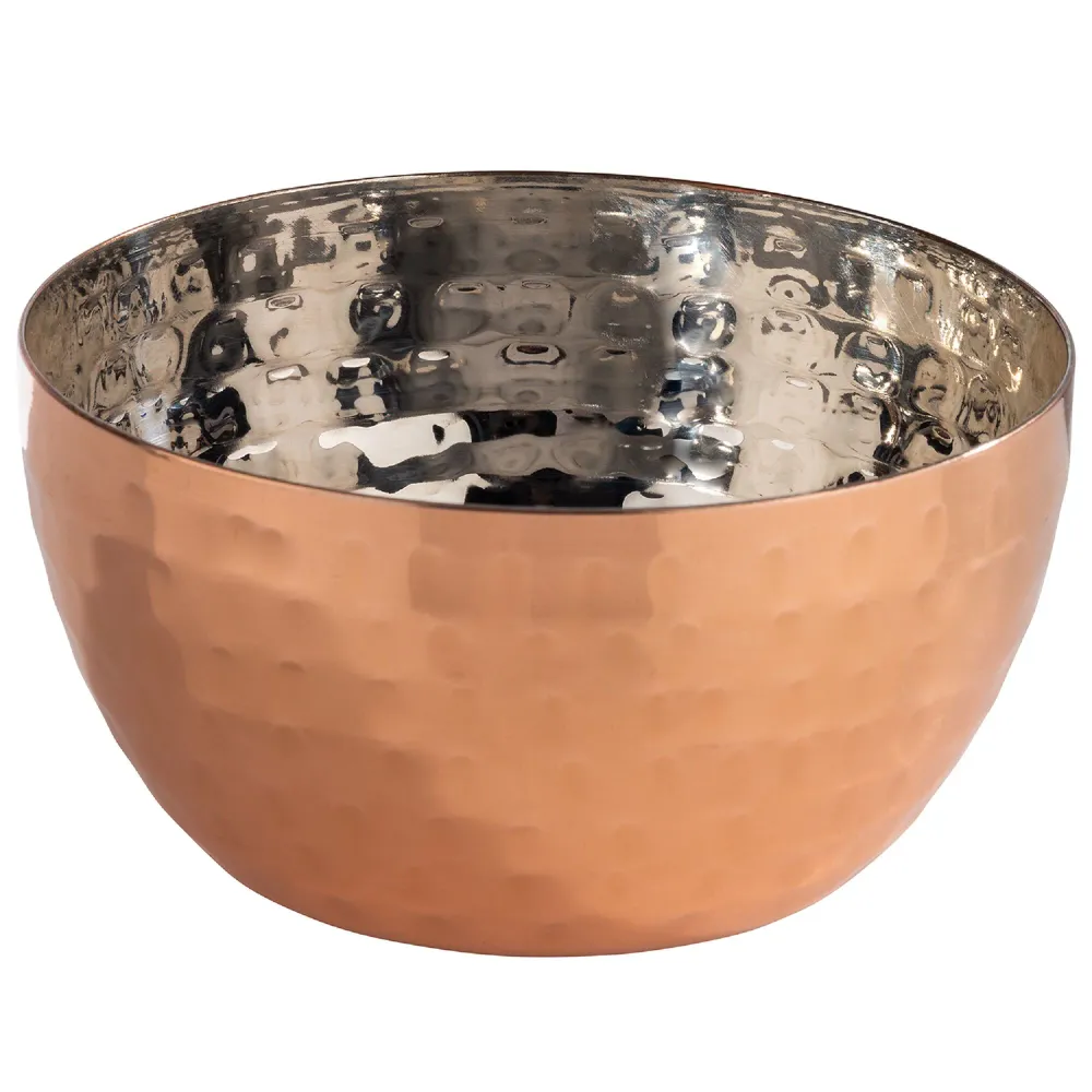 (6 stk.) Skål - MUMBAI - rustfrit chromed - 0,2 Liter - Ø 90mm - kobber