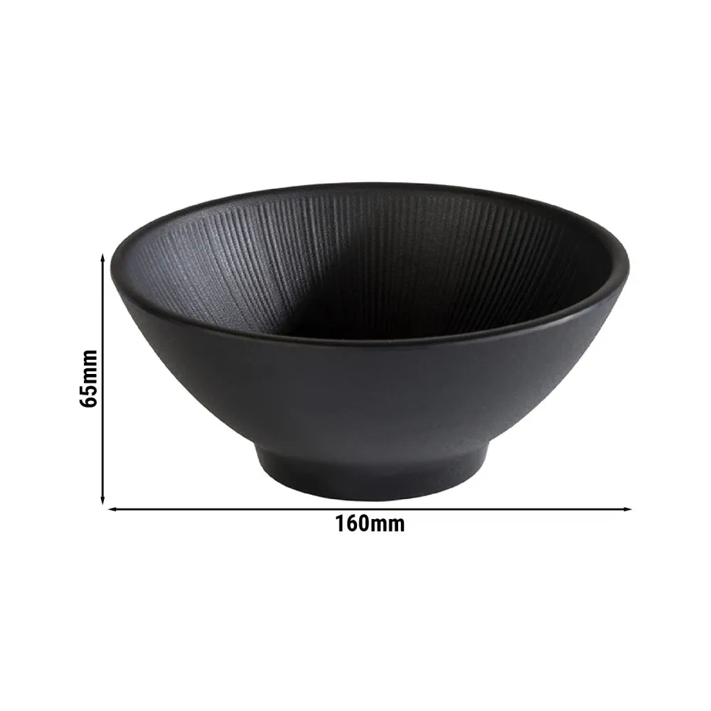 (6 stk.) Skål - NERO - Melamin - 0,5 Liter - Ø 160mm - Onyx
