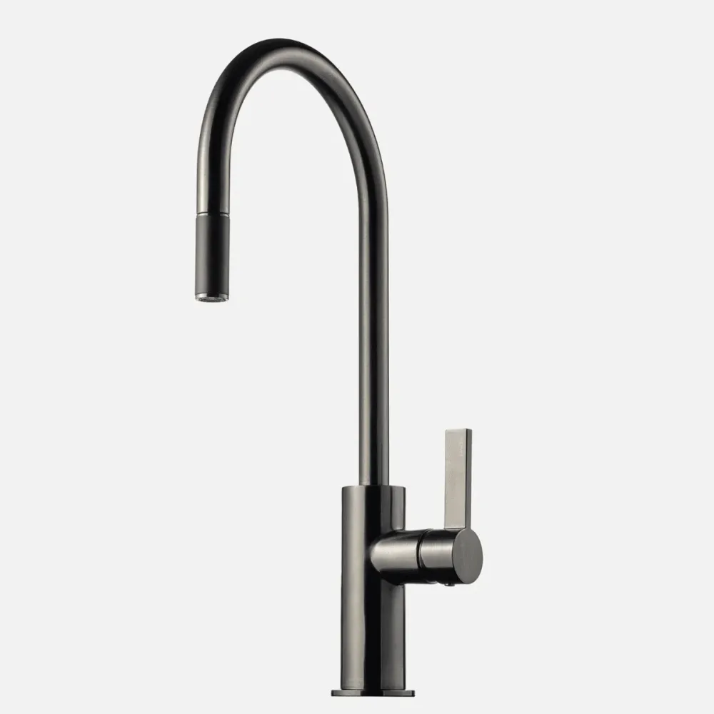 Tapwell ARM185 køkkenarmatur m/udtræk - tekstureret black chrome