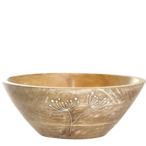 Tours skål med udskæring 9 x Ø25 cm – Natur træ