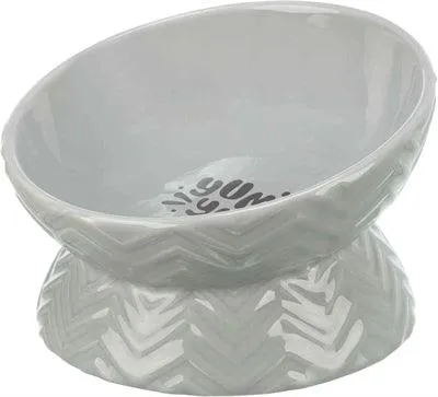 Vacuum Sealed Trixie Verhoogde Voerbak / Waterbak Keramiek Grijs