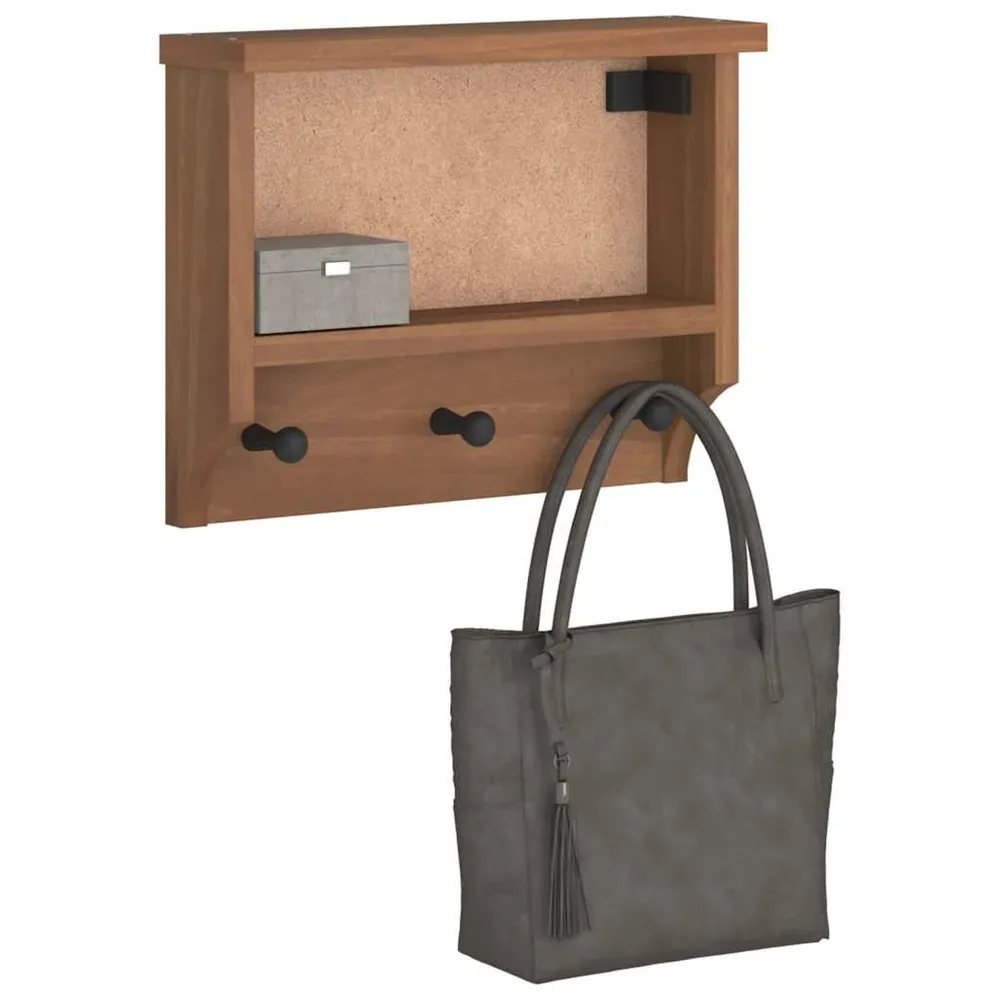 Væghængt Knagerække Sandnes 45X12X35 Cm Massivt Fyrretræ Hvid