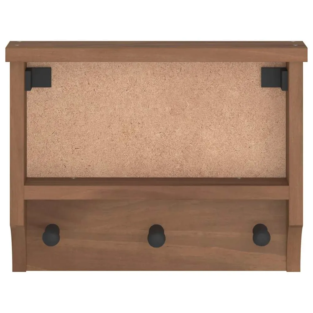 Væghængt Knagerække Sandnes 45X12X35 Cm Massivt Fyrretræ Hvid