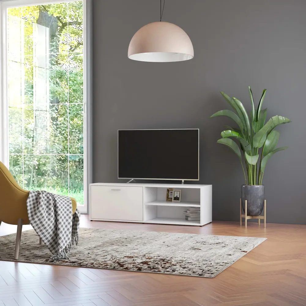 Tv-Bord 120X34X37 Cm Formulated Træ Hvid