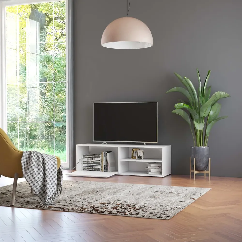 Tv-Bord 120X34X37 Cm Formulated Træ Hvid