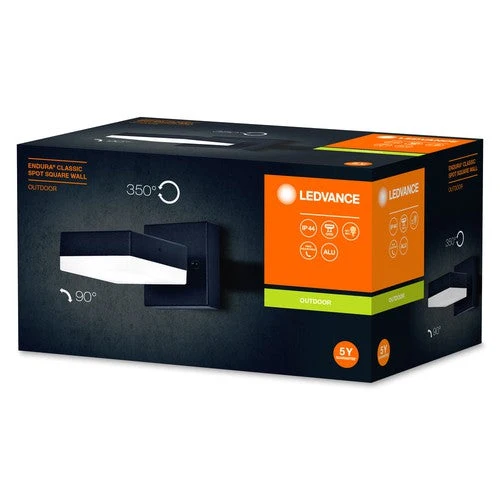 LEDVANCE ENDURA Classic Spot Square Wall GX53 sort 90mm sort