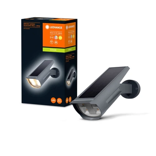 LEDVANCE havelampe solar LED: til væg/gulv, ENDURA GARDEN SPOT / 0,50 W, 3,6 V, varm hvid, 3000 K, IP44