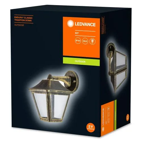 LEDVANCE LED-væg- og loftslampe, armatur til udendørs brug, E27-sokkel, Endura Classic Trad Down, E27