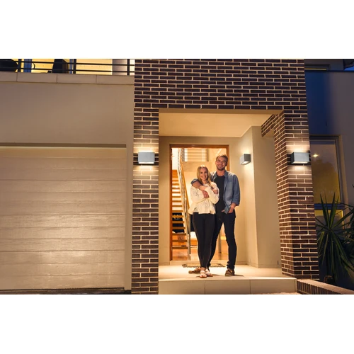 LEDVANCE Wifi SMART+ BRICK WALL WIDE UPDOWN LED-væglampe RGBW flerfarvet 14W / 3000K varm hvid sølvgrå
