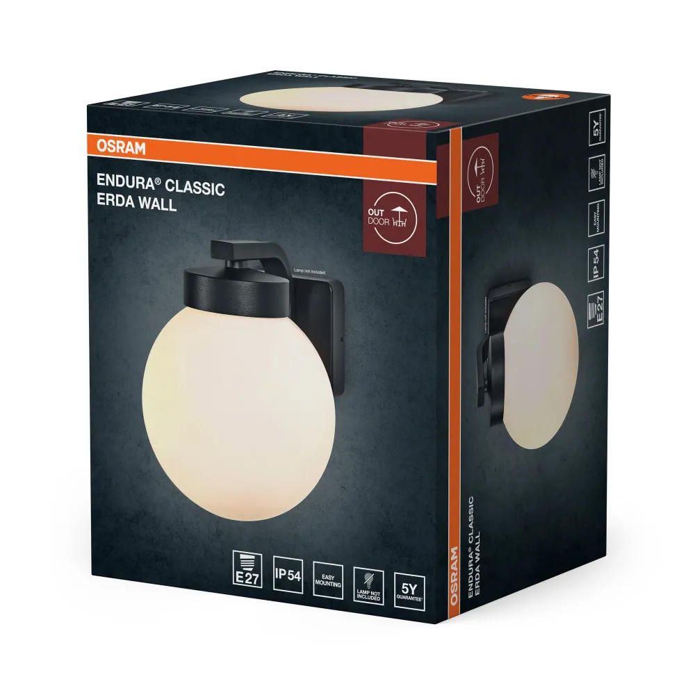 OSRAM ENDURA Classic Erda Wall E27 IP54 mørkegrå