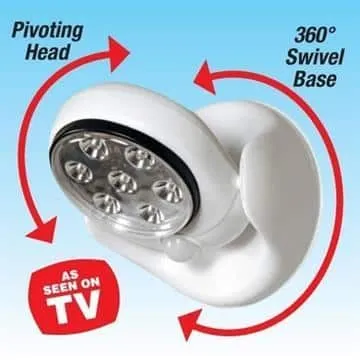LED Sensorlampe m/bevægelsessensor og 360 graders vinkel