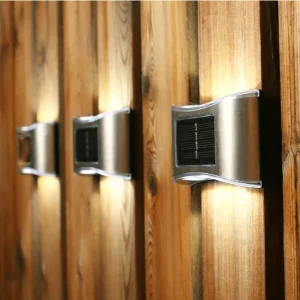 Rustfri LED-solcelle Væglampe (up- downlight), 4 stk.