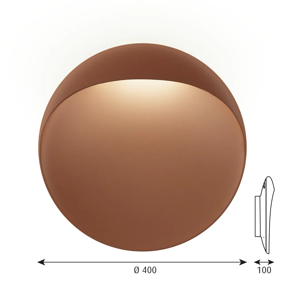 Louis Poulsen Flindt Væglampe LED - Corten Ø40