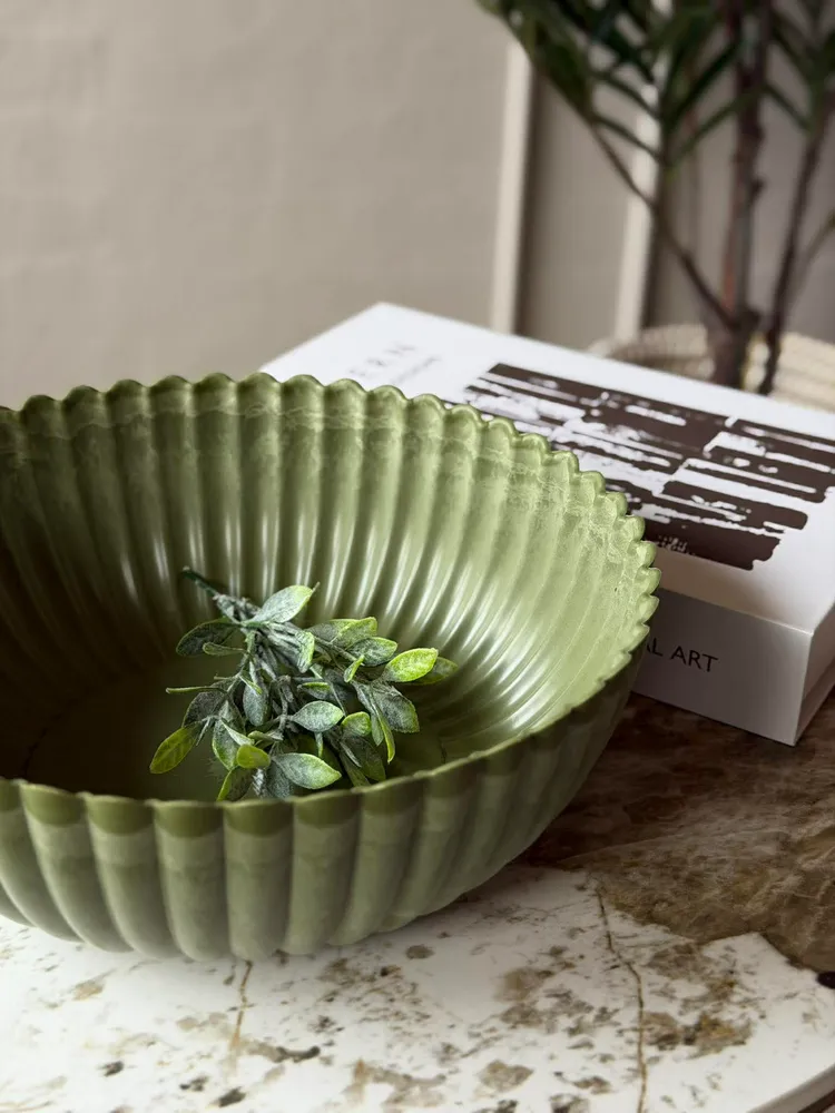Bowl i beton look - Grøn