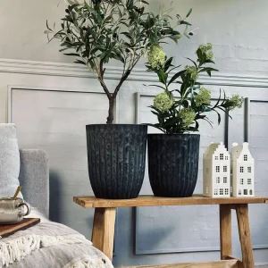 Urtepotter i beton look - Sæt af 2 stk