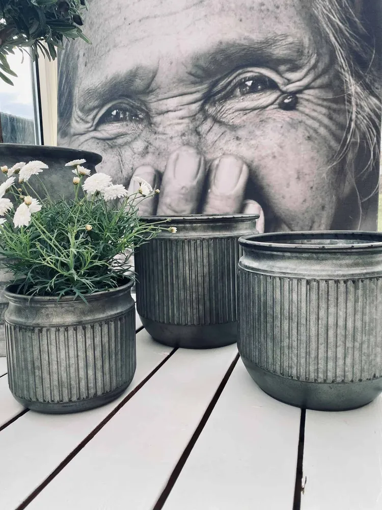 Zink potte med riller – Lille