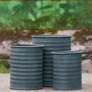 Zink potter - MOSS GREEN - 3 stk