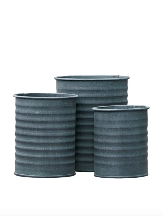 Zink potter - MOSS GREEN - 3 stk
