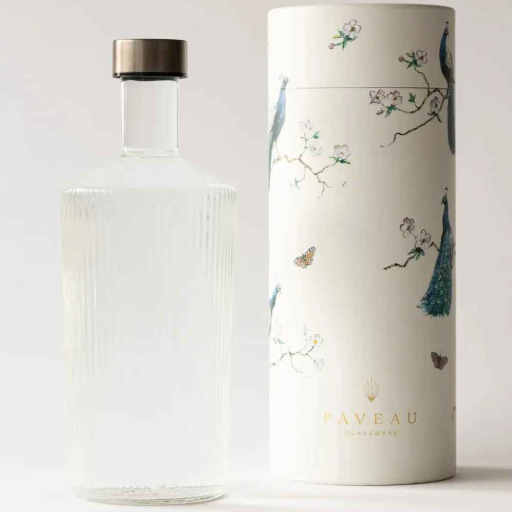 Flaske med låg Mundblæst White